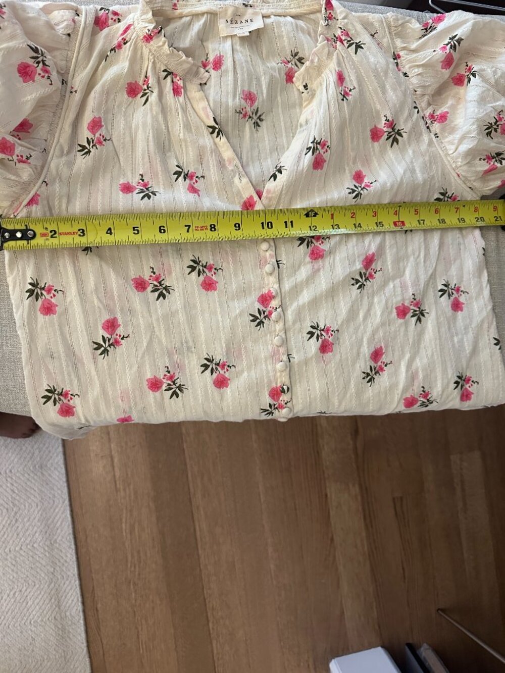 Sézane Ema shirt in pink spring, size 38 ~ pre-owned! - Picture 8 of 9